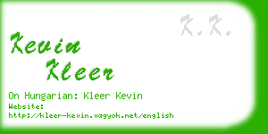 kevin kleer business card